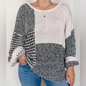 Blue Colorblock Sweater